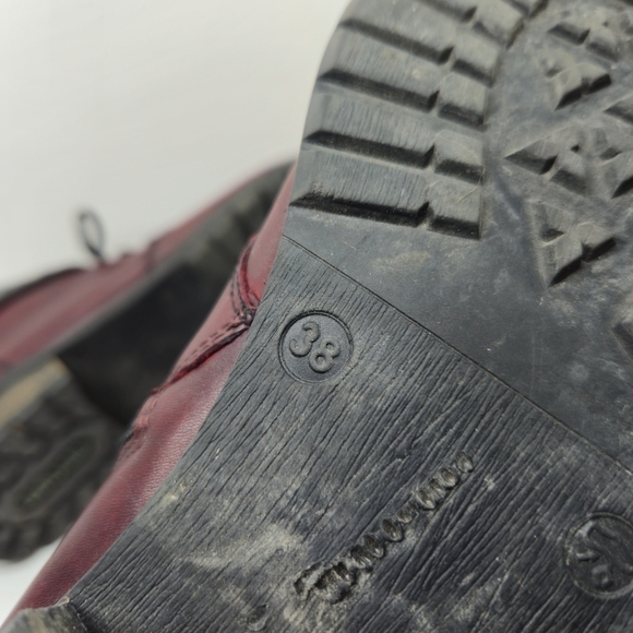 Remonte dark red leather ankle boots with gray collar EU 38 - Picture 11 of 14